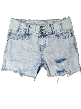 High-Rise Light Washed Distressed Denim Shorts Womens Size 12